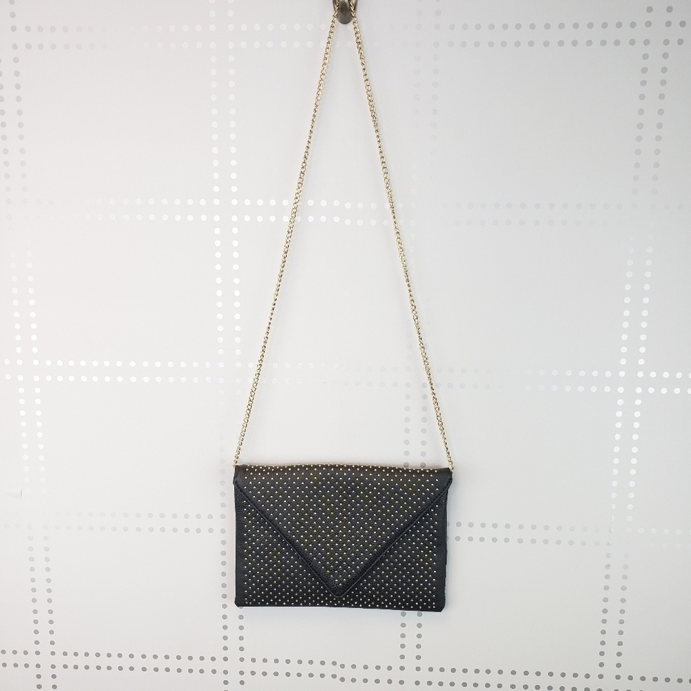 Amici Black Leather Envelope‎ Purse